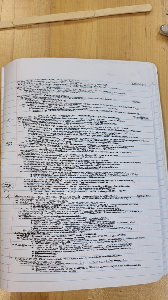 page of notes on Parable of the Sower